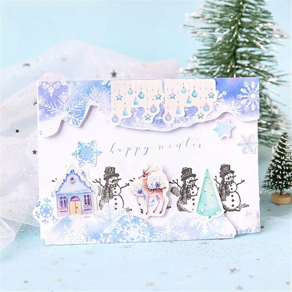 46 шт зимние европейские бумажные наклейки милые канцелярские принадлежности DIY