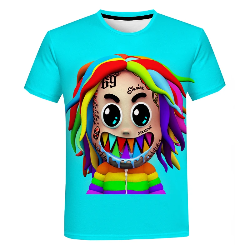 Футболки Gooba 6ix9ine с 3D принтом для мужчин и женщин модная повседневная Уличная