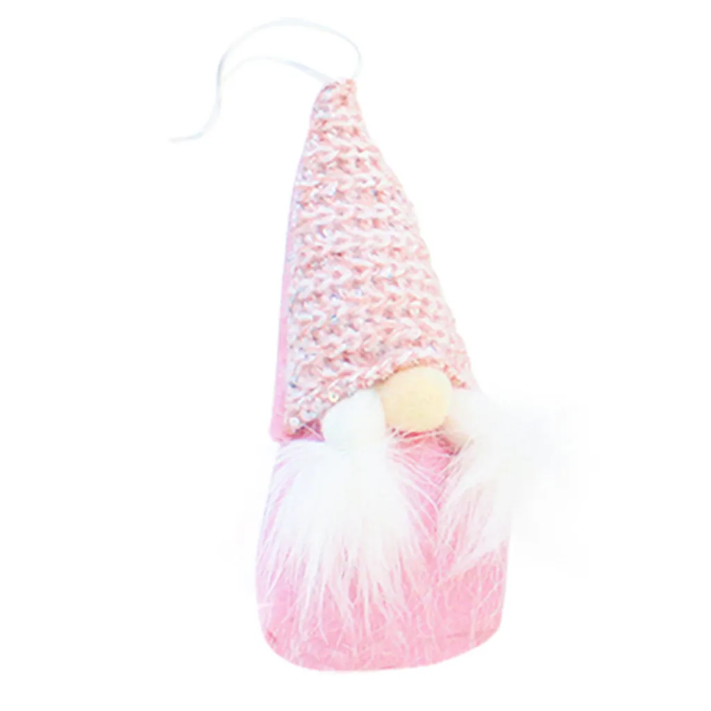 2020 Новый рождественский кулон белая борода безлицевая кукла розовый Санта Клаус