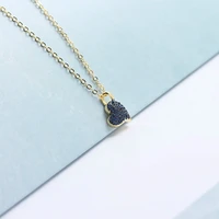 s925 silver color love cubic zirconia blue popular simple necklace fashion jewelry girlfriend best gift for dating