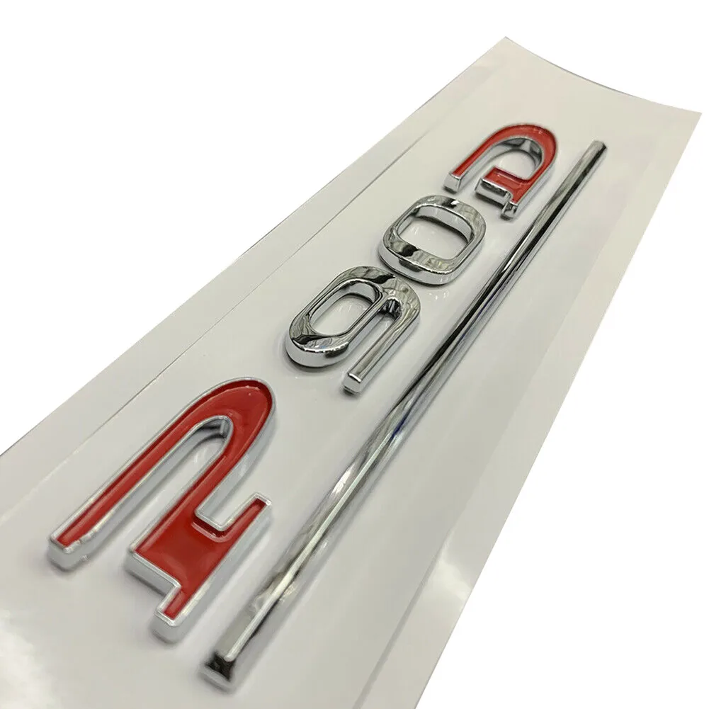 

DIY Car Sticker Decal Emblem Red + Chrome Waterproof Weatherproof 1pc ABS