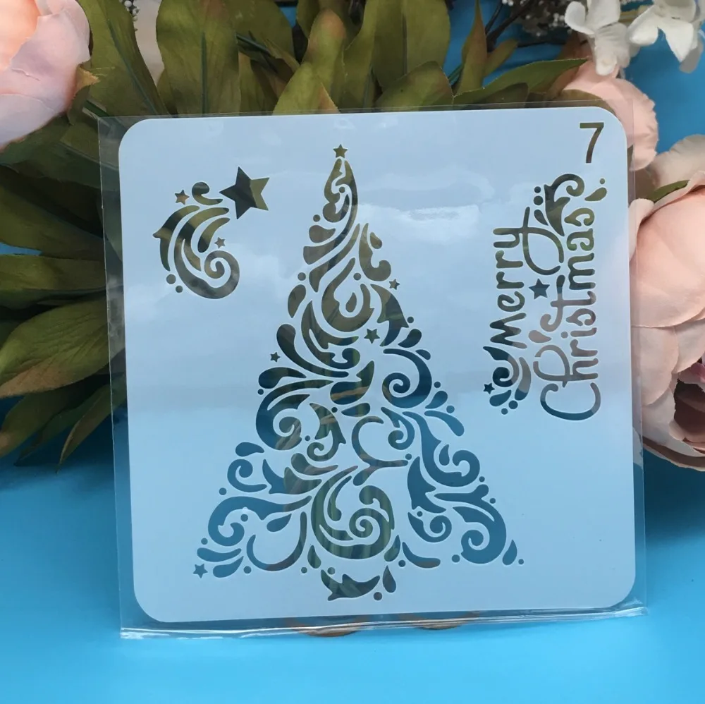 8 шт./компл. 5 дюймов Счастливого Рождества Снежинка DIY Многослойные трафареты
