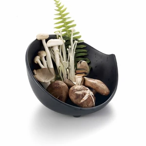 Black Imitation Porcelain Oblique Bowl Japanese Korean Melamine Fruit Vegetable Hot Pot Large Bowl Break-resistant Tableware