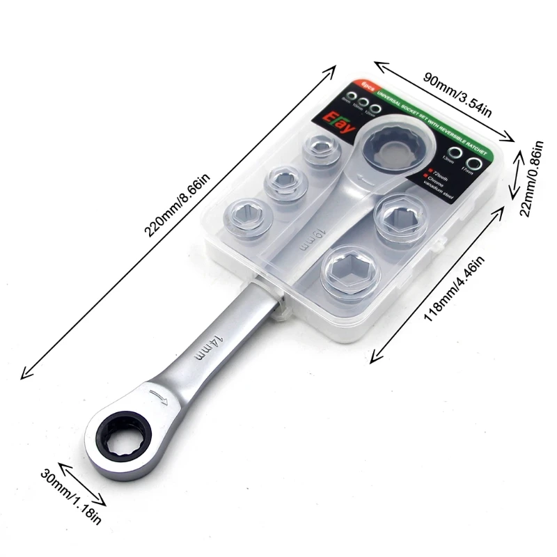 

Hex Wrench Double End Unniversal Spanner Removable Sleeves Repair Hand Tools