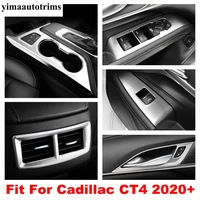 shift gear water cup holder handle bowl window lift button panel stainless steel cover trim fit for cadillac ct4 2020 2021