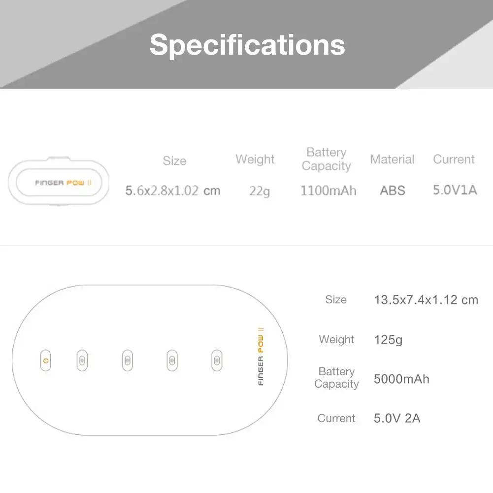 Магнитный внешний аккумулятор 1100 мА/ч для зарядки и быстрой внешних