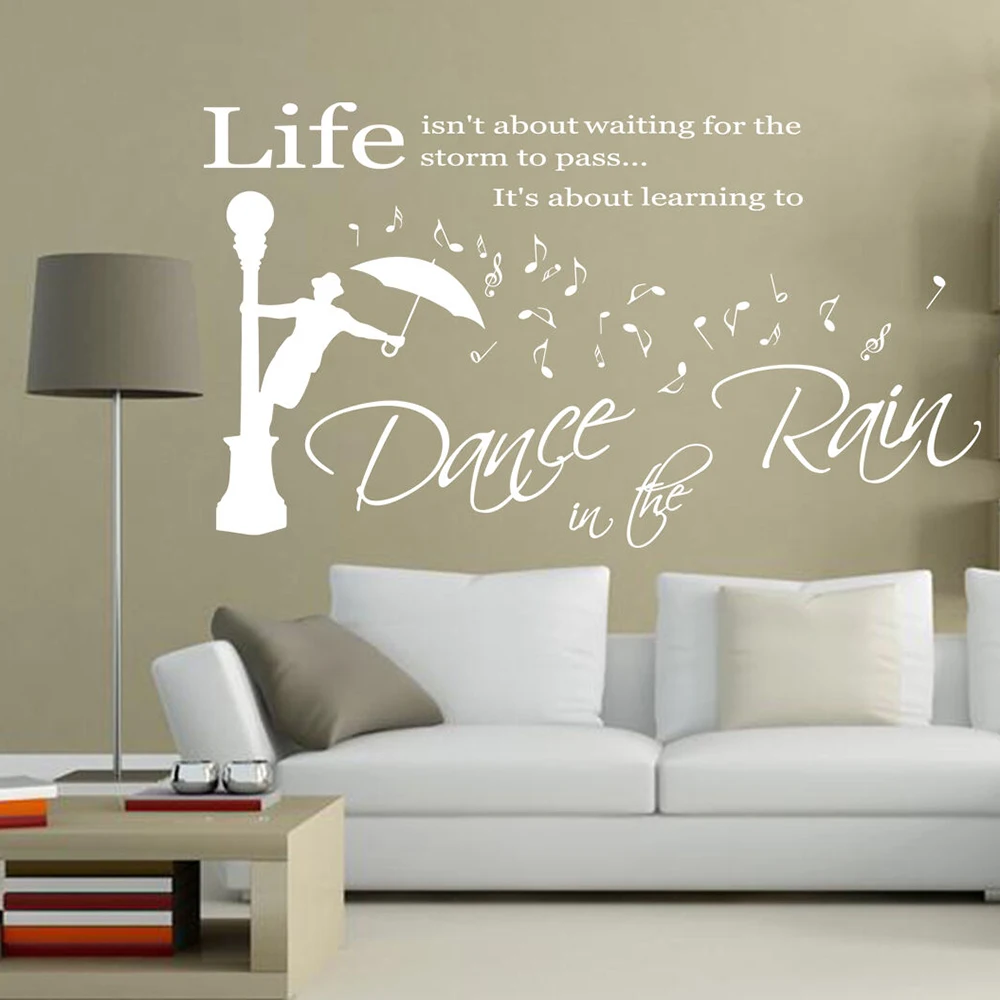 Dance in the Rain Наклейки на стены цитаты танцевальная музыка нот сделай сам