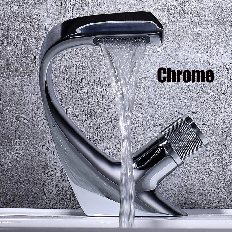 CHROME Becola хром кран для раковины, кран для раковины, кран Черный Латунь горячей и холодной одной ручкой бассейна смеситель для воды Ванная комната краны для раковины кран - Цвет: CHROME