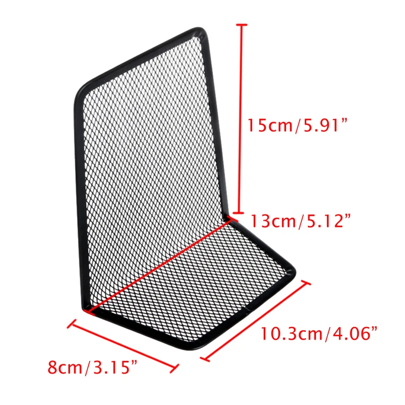 

1 Pair Metal Mesh Desk Organizer Desktop Office Home Bookends Book Holder Black L29K