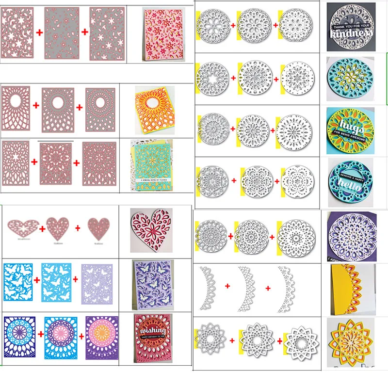 Набор многослойных пластин Mandala Dazzle Hearts Arch Grace штабелируемые пресс формы для