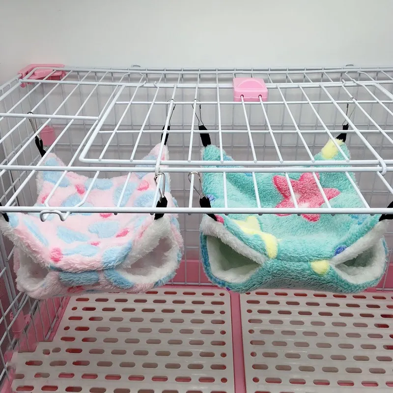 

Double Layer Fleece Warm Hamster Hammock Hanging Cute Sleeping Bag Soft and Skin-friendly Multi-color Pet Supplies Hammock