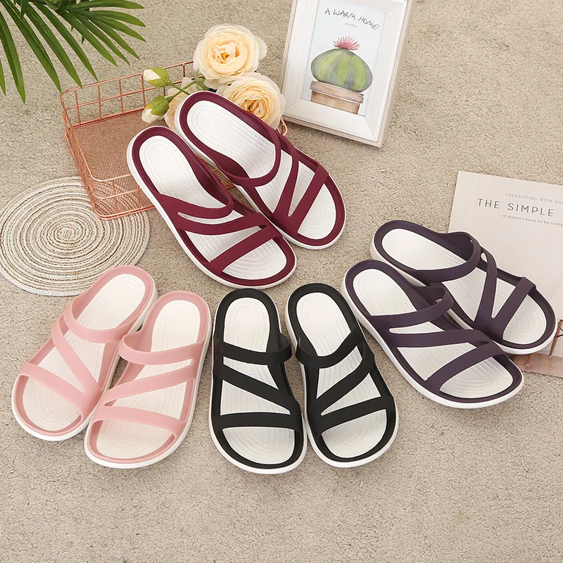 women shoes summer casual flat comfortable house slippers female fashion hollow out beach slides пляжные с