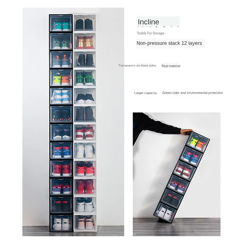 

Large Transparent Plastic Shoe Box Home Basketball Shoe Collection Storage Box Dustproof Anti-oxidation Shoe Wall Shoe Cabinet
