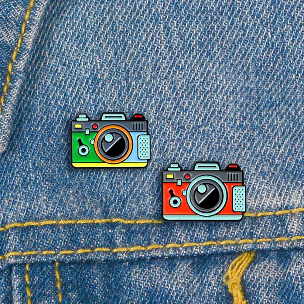 

Cartoon Multicolor Camera Badge Collar Lapel Brooch Pin Clothes Jewelry Decor Cute Broches