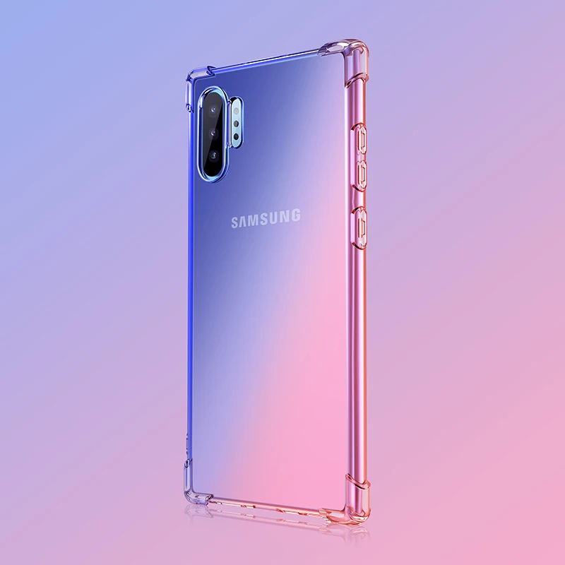 4 Градиент защитный силиконовый чехол для samsung Galaxy Note 10 9 8 S8 S9 S10 плюс S7 край A80 A70 A60 A50 A40 A30 A20 A10E корпус телефона - Цвет: 4