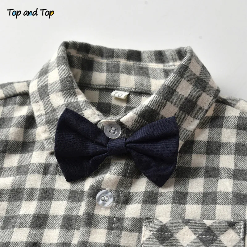 Топ и топ Модный комплект одежды для мальчиков детский джентльменский костюм с