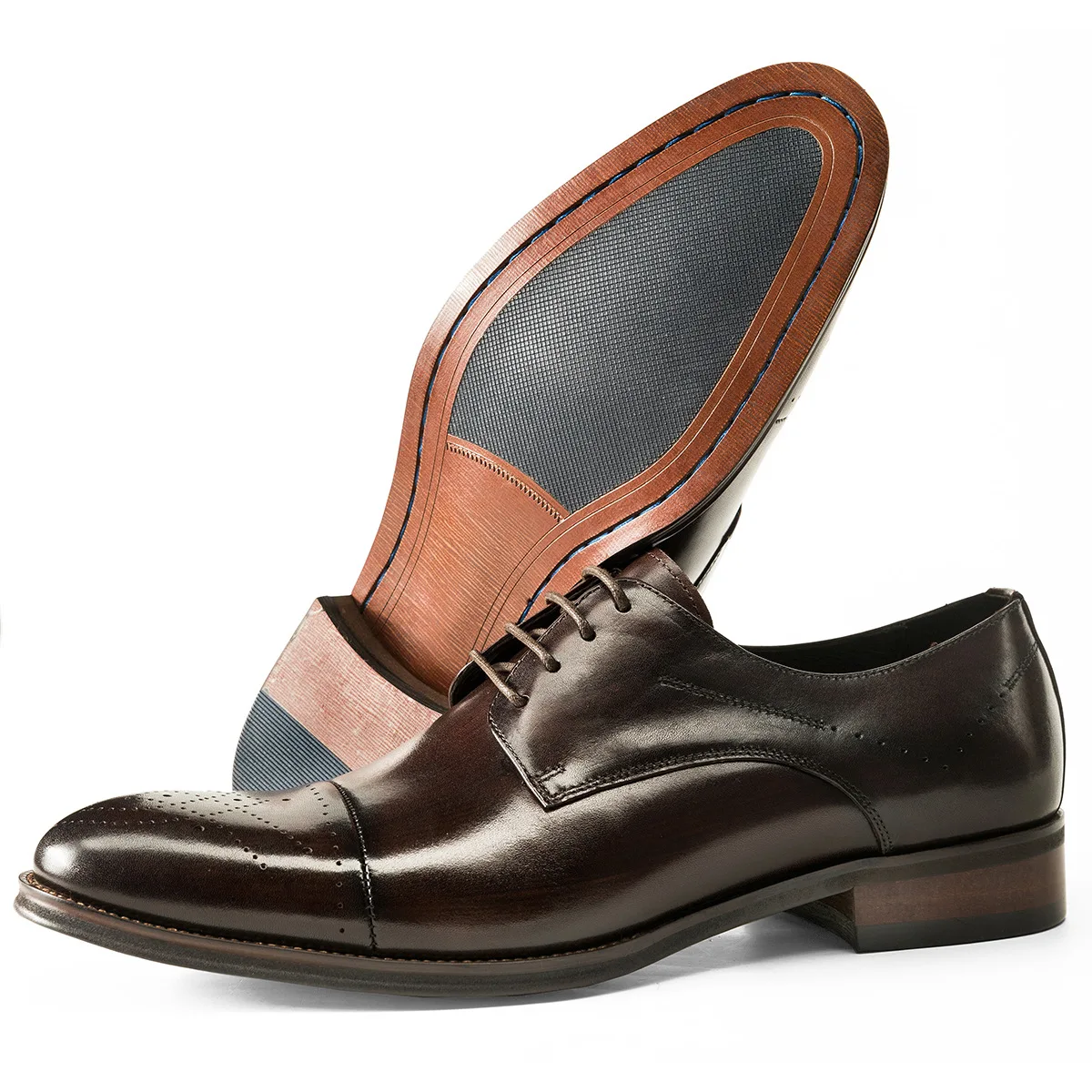 

2022 Winter Vintage Design Oxford Mens Dress Shoes Formal Business Lace-up Full Grain Leather Handmade Minimalist Shoes for Male