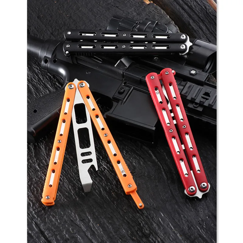 

New Style Game Csgo Butterfly Training Knife No Edge Dull Stainless Steel 420C Fixed Blade Folding Knife Training Wholesale Sale