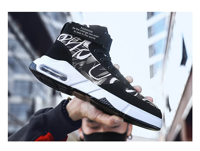 OLOMM High help Air Cushion Trend Hot Sale Men's Casual Shoes Comfortable Outdoor Men Fashion Sneakers Hwaterproof Men Shoes