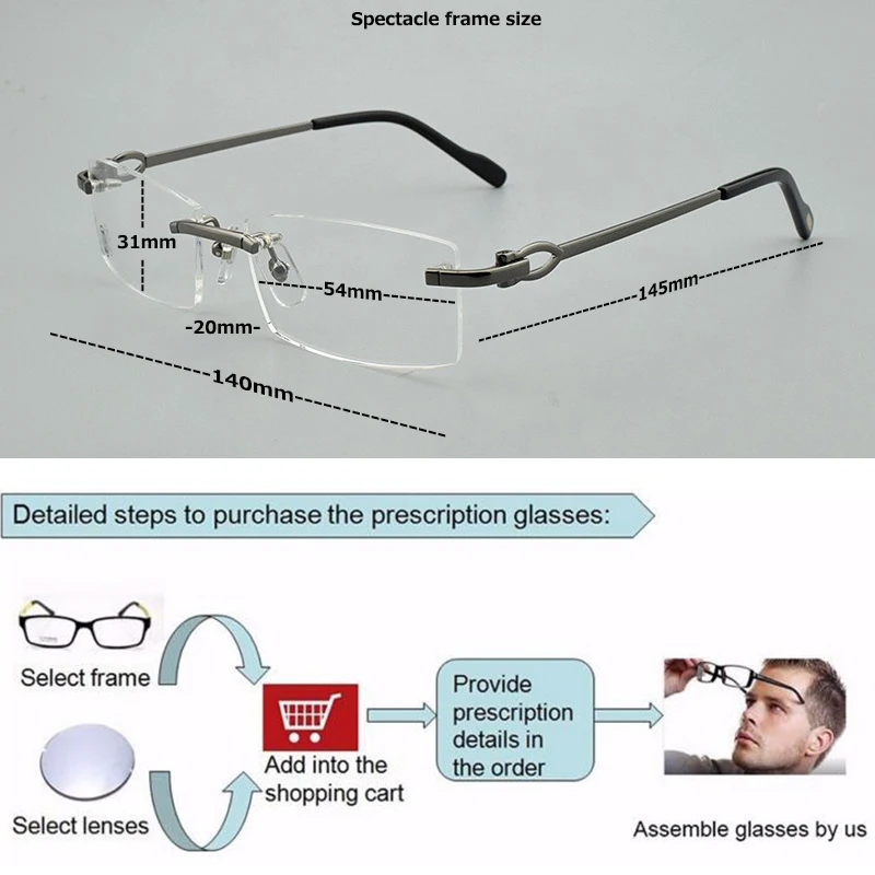 Оправа для очков без оправы женские очки рандомные Брендовые компьютерные по