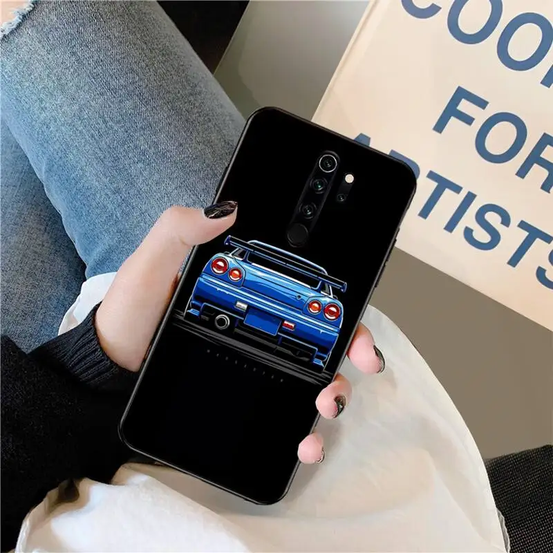 CUTEWANAN Japan JDM Sports Car Comic Soft Silicone Black Phone Case for Redmi Note 8 8A 8T 7 6 6A 5 5A 4 4X 4A Go Pro | Мобильные