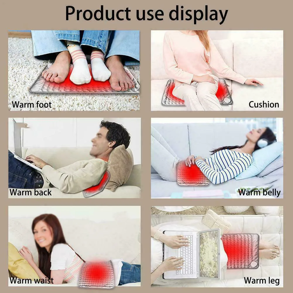 40x30cm Physiotherapy Adjustable Temperature Electric Blanket Pain Relief Winter Pad Heating Abdomen With LED Indicator Timing | Дом и сад