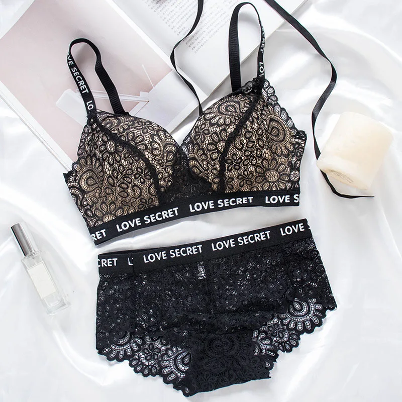 

1PC Lace Bra Sets Women Seamless Bra Ultrathin Panties Padded Bralette Lingerie Soft Briefs Women's Underwear Set Underwear set