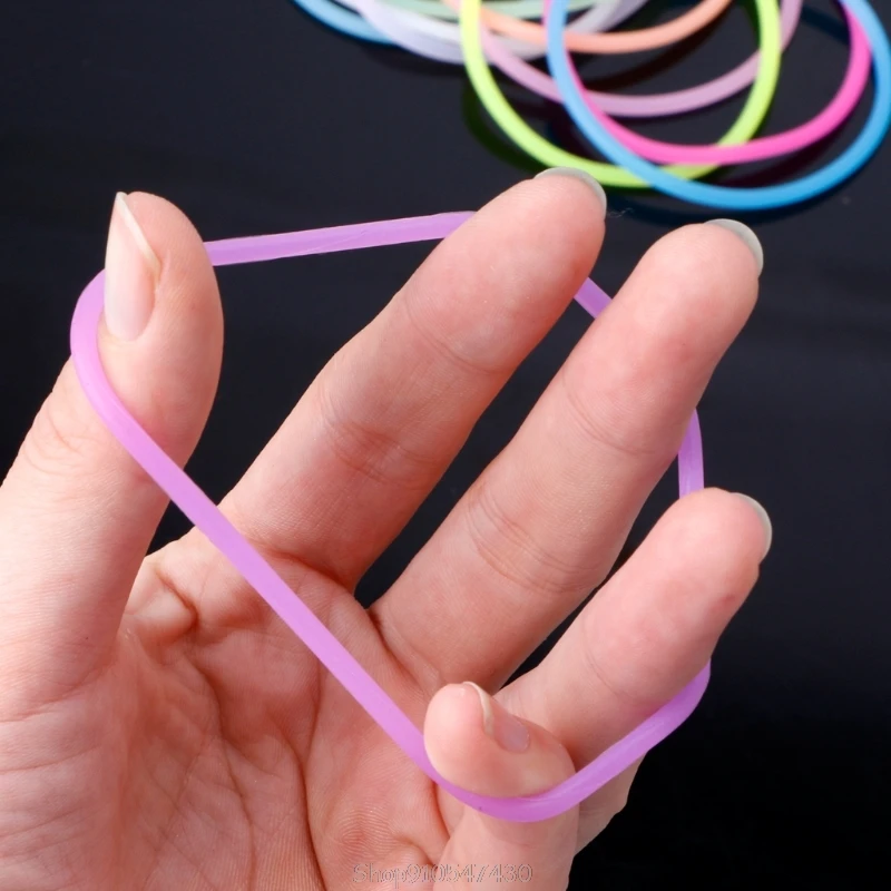 

10PCS Night Luminous Bracelets Wristband Gummy Silicone DIY Rubber Hairbands D07 20 Dropship