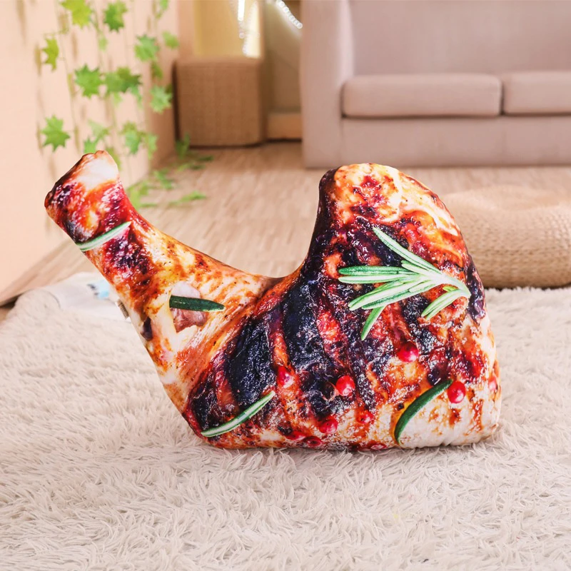 Плюшевая имитация еды Гриль Рыба/курица нога набивная Подушка и жареные