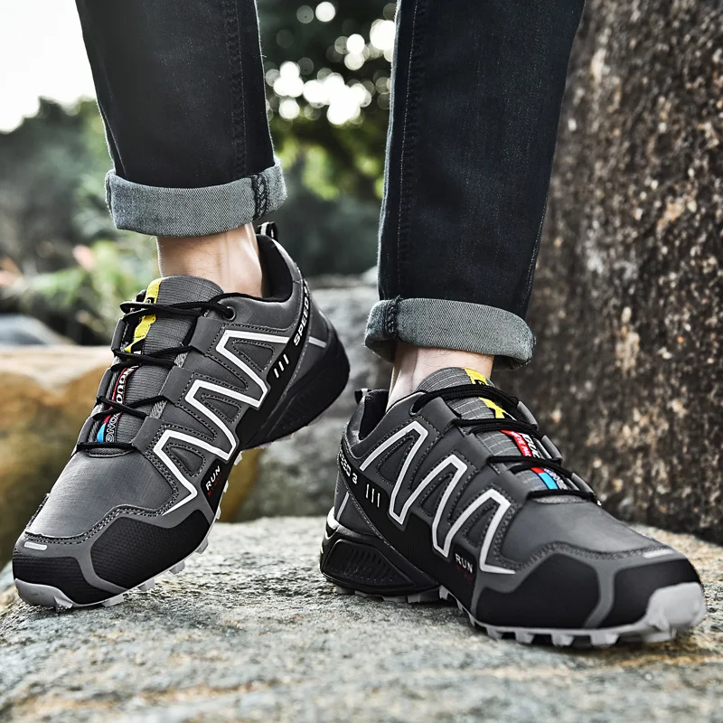 

New Mens Hiking Shoes Lace Up Men's Sneakers Outdoor Trekking Sneaker Waterproof Lightweight Shoe Breathable Non-slip Footwear