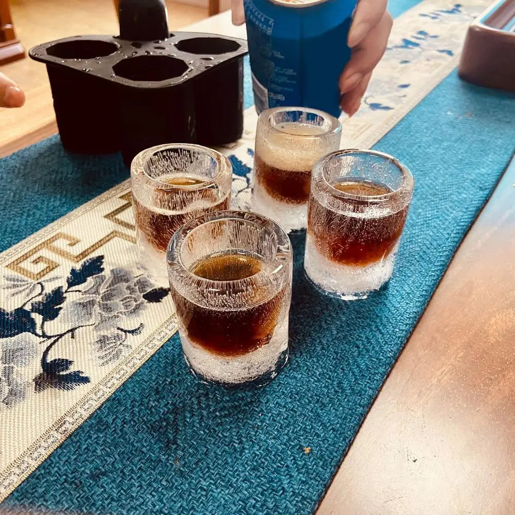 Силиконовая форма для льда Стекло чайник большой формы 4 полости лотки Виски Бар