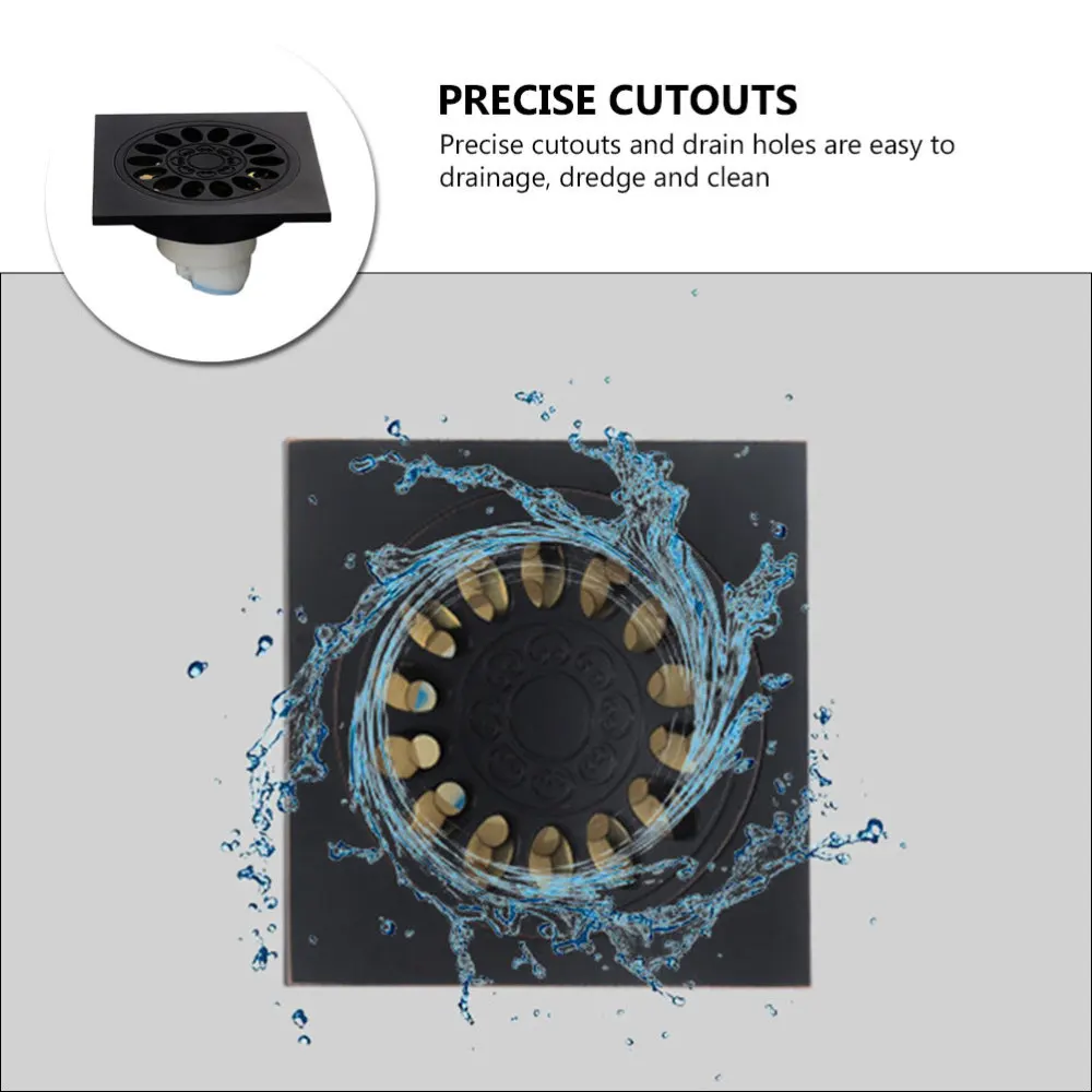 

1Pc Retro Style Creative Brass Floor Drain Deodorization Floor Drain (Black)