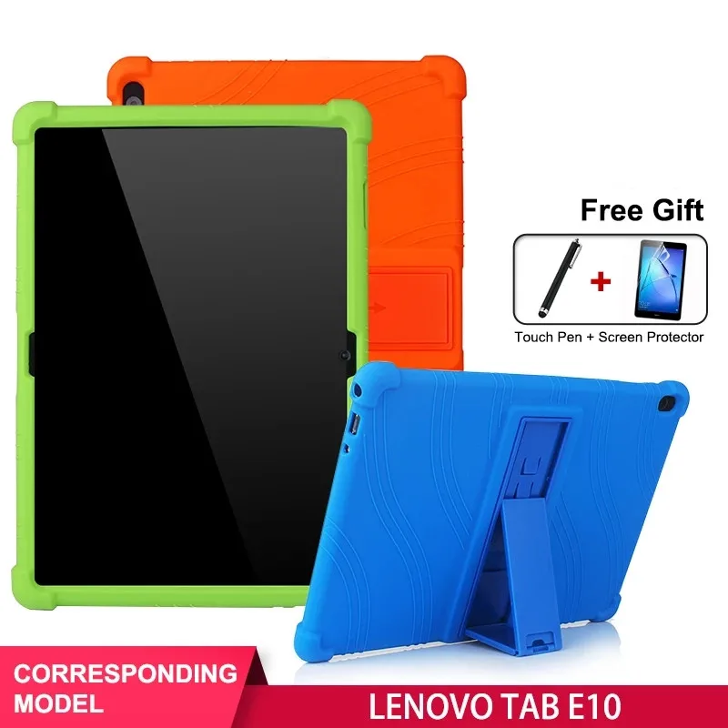 For Lenovo Tab E10 cover 10.1 inch non-toxic materials tablet cover for lenovo tab e10 Shell Bracket Silicone Tablet Case