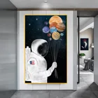 Картина маслом на холсте, воздушный шар, космос, космический корабль