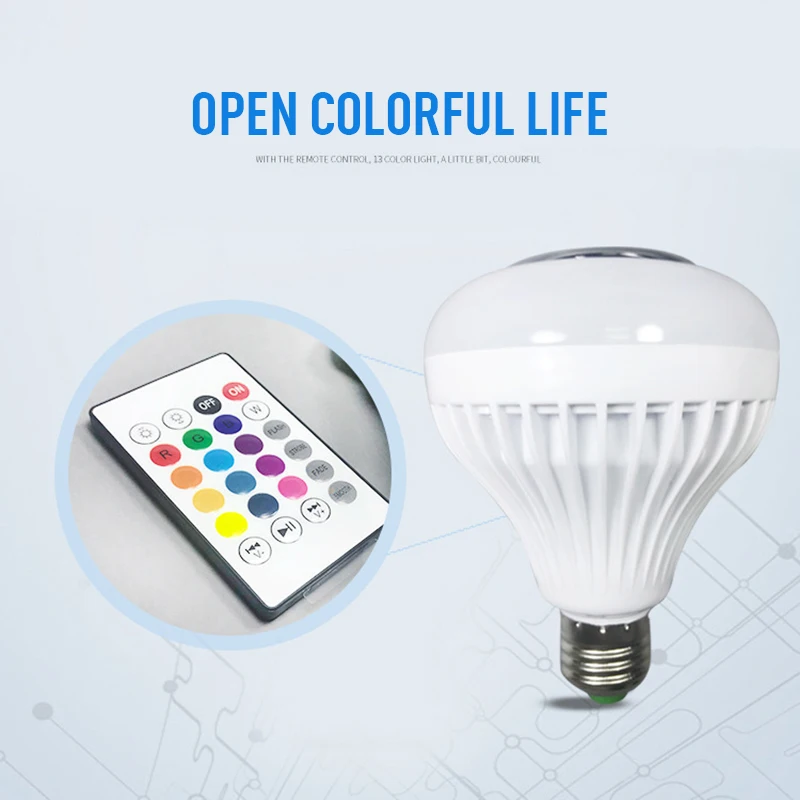 Смарт E27 RGB Bluetooth Динамик светодиодный лампы светильник 6 Вт RGB3W работы в режиме