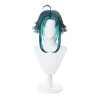 Парик Genshin Impact Xiao для косплея, темно-зеленый, синий, Короткие термостойкие синтетические волосы, парики для ролевых игр на Хэллоуин + парик