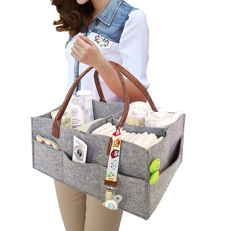

Portable Foldable Felt Diaper Storage Bag Multifunction Kids Clothes Handbag For Baby Diaper Organizer Mom Nappy Bags