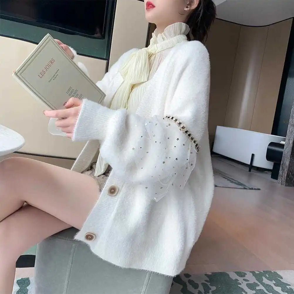 

Coat female 2021 spring and autumn new lazy wind students loose thick sweater