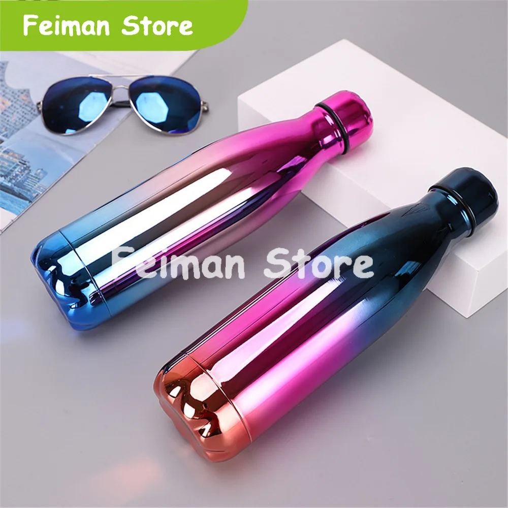 Розовое золото термос свободная вода BPA бутылка градиент портативный из