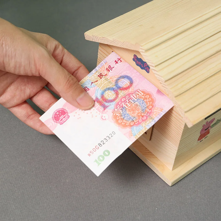 Деревянная копилка коробка для денег сохранения монет домашний депозит цифровая