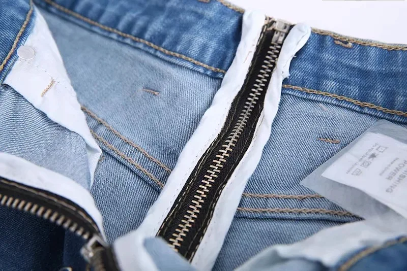 

Short jeans Women Zipper to Bottom Denim Streetwear Wide Leg Korean Style High Waist Summer Slim Night Club Style