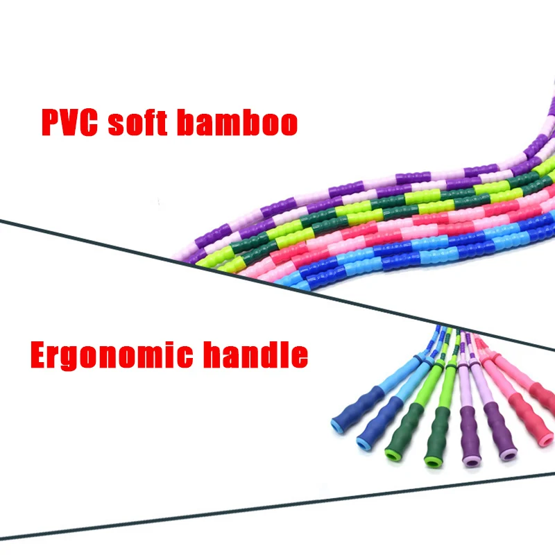 

Wholesale Jump Rope Soft Beaded Tangles-Free Segmented Adjustable Length Skipping Rope Fitness Equipment for Kids ED889