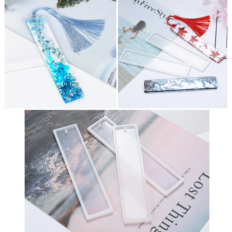 Прямоугольная силиконовая форма для закладок сделай сам из эпоксидной смолы