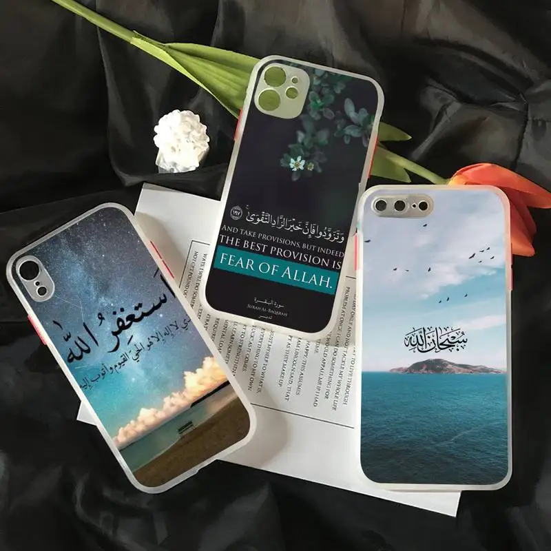 

islam Phone Case White Color Matte Transparent For iPhone 13 12 Mini 11 Pro X XR XS Max 7 8 Plus