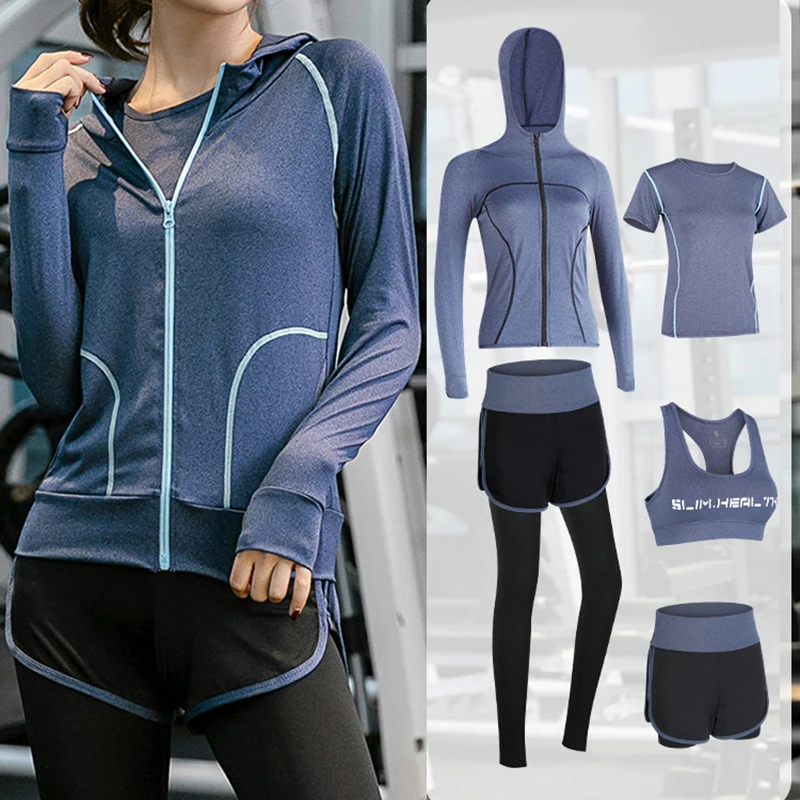 Женские спортивные костюмы из 5 предметов одежда для тренировок фитнеса