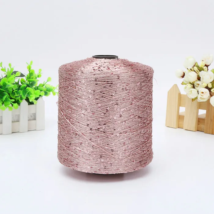 133 dark pink 500 г блестящая пряжа с блестками шерстяная игла с натуральными бусинами кружевная завязка с узлом пряжа для ручная вязка крючком нить для свитера ZL50 - Цвет: 133 dark pink