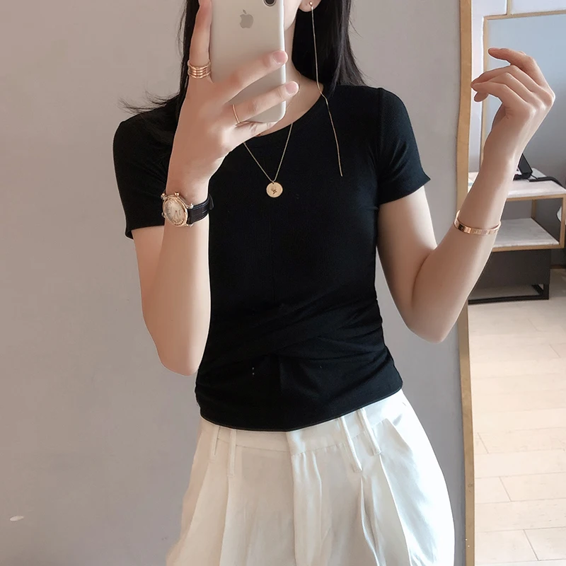 

Tees Women Funny T shirts Women 2021 Summer Vintage Tee Shirt Femme Black