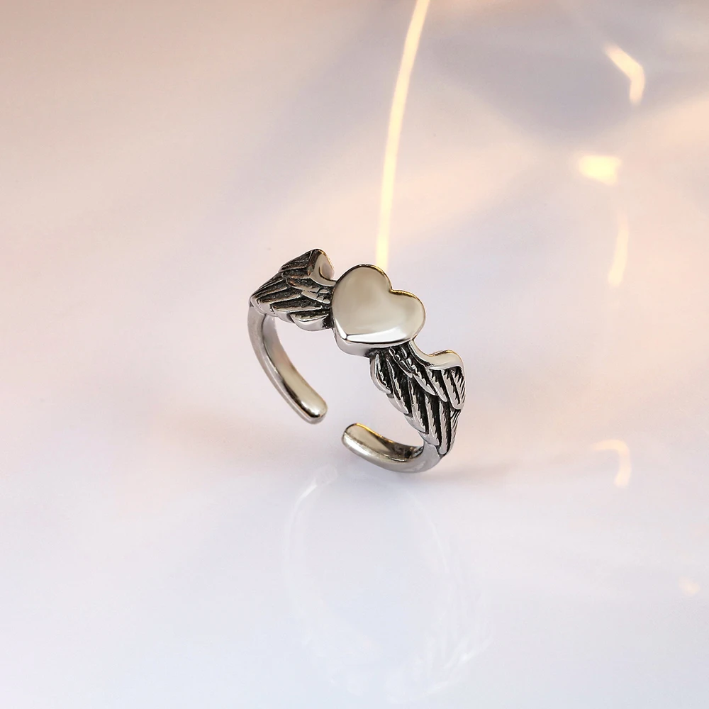 

Heart-shaped ancient silver restoring ancient ways ring jewelry fashion women Accessori girl gifts
