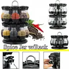 Вращающийся набор для приправ контейнеры для приправ, бутылочки для хранения перца, соли, органайзер, стойка для приправ Z0H1