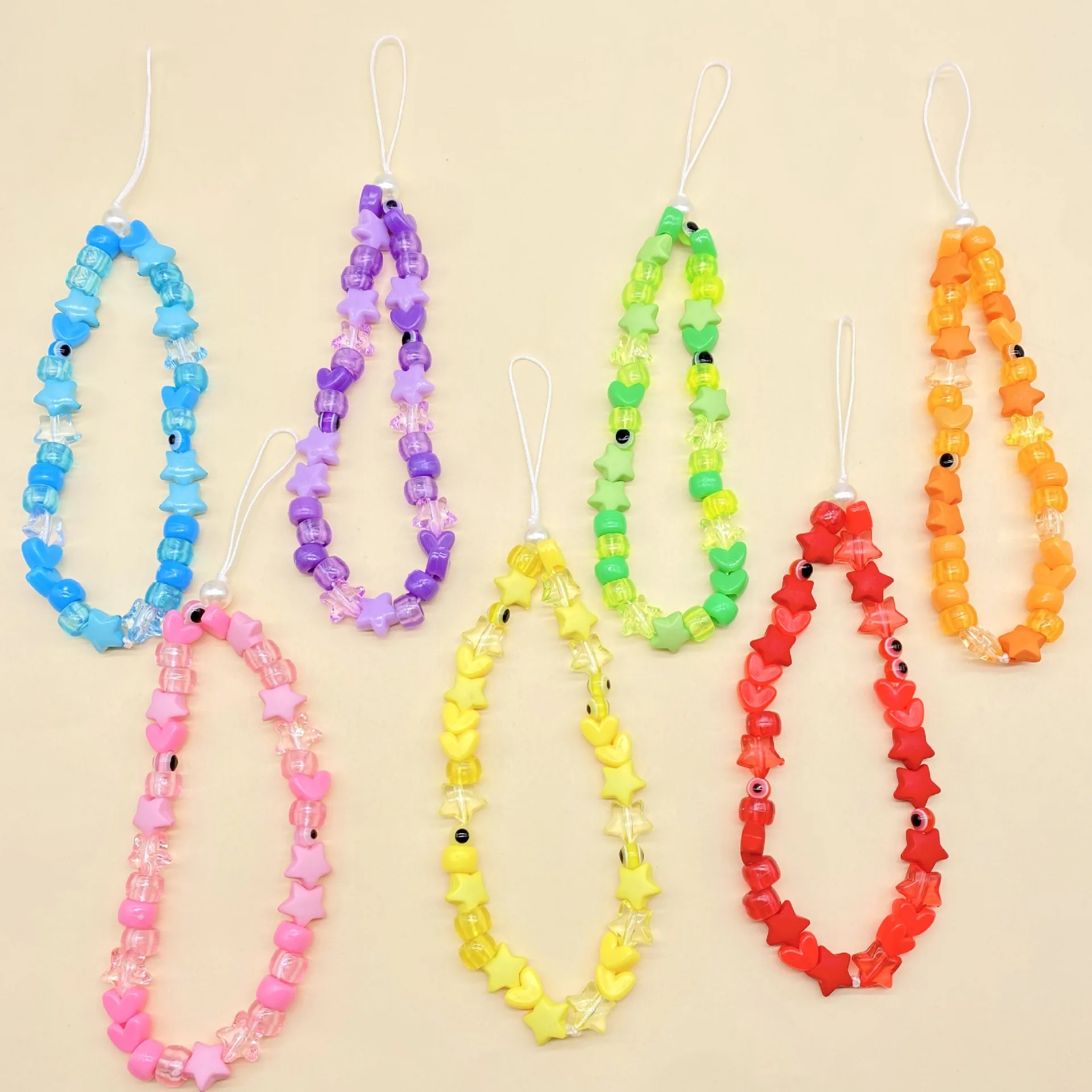 

Fashion Multicolor Acrylic Eyes Mobile Phone Lanyard Mobile Phone Chain Cord Holder Female Ornaments